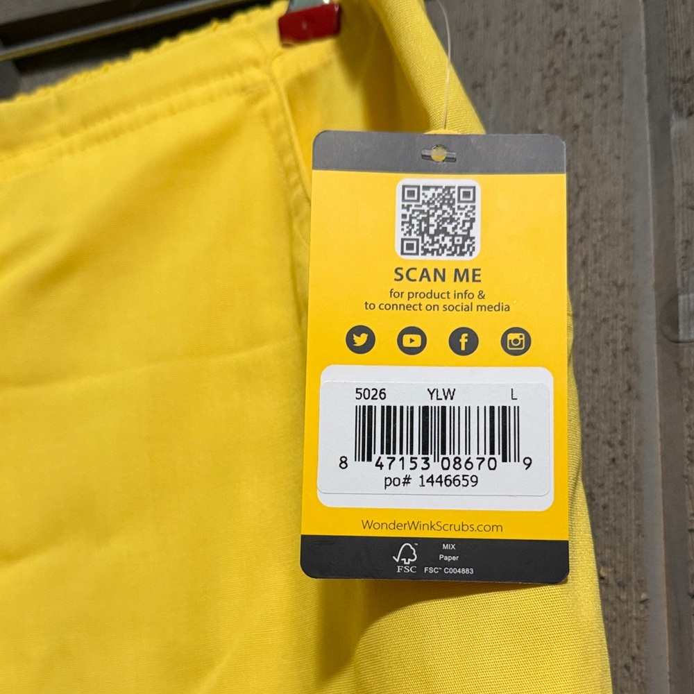 WonderWink Yellow Origins Modern Fit Scrub Pant - Picture 3 of 5